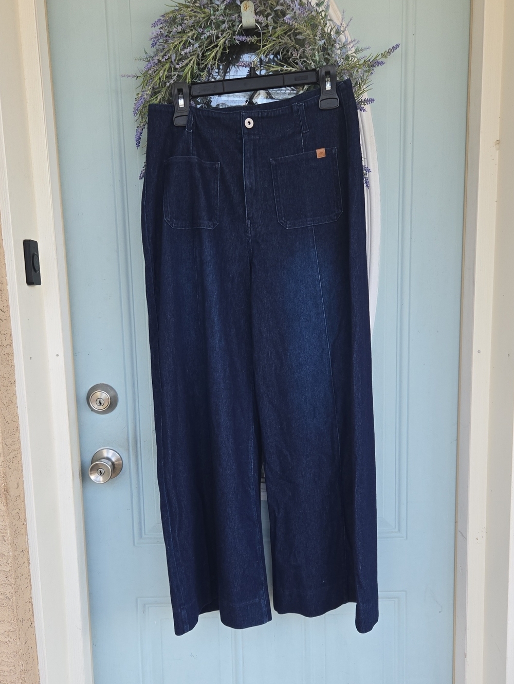 Dark Indigo Wide-Leg Denim Pants
